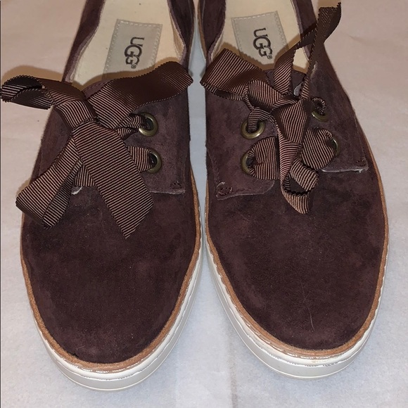 Brown Suede Ugg Slip On Shoes - Picture 1 of 4